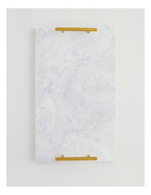 Sierra Rectangular Marble Tray with Gold Handles