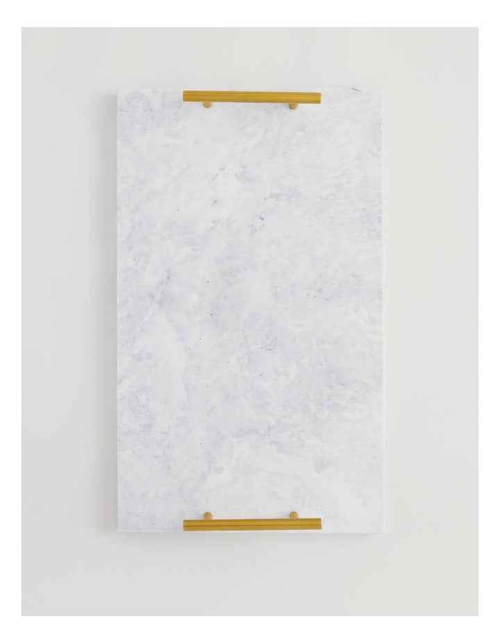 Sierra Rectangular Marble Tray with Gold Handles