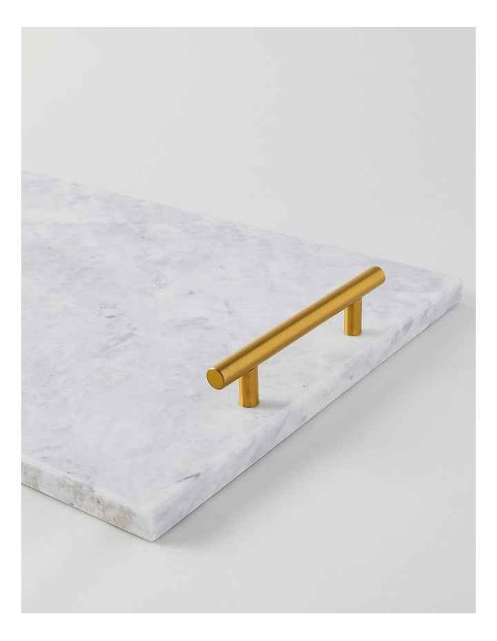Sierra Rectangular Marble Tray with Gold Handles