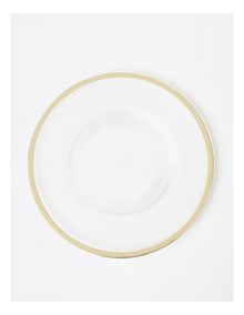 Transparent Charger Plate with Metallic Rim Set of 4 in Clear