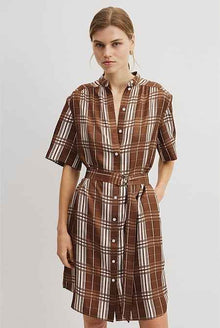 Check Silk Shirt Dress