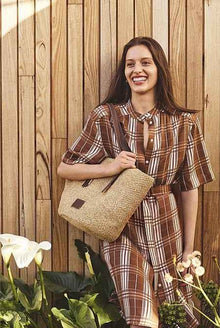 Check Silk Shirt Dress