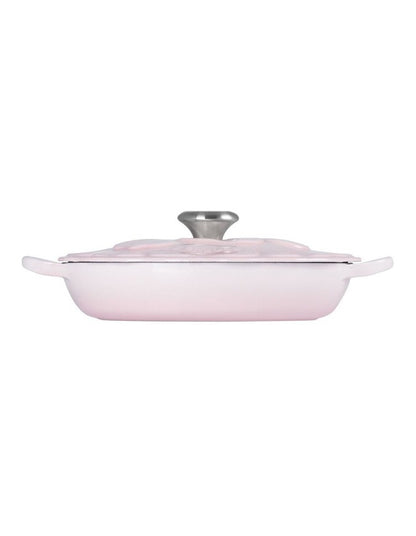 Petal Relief Shallow Casserole 26cm in Shell Pink