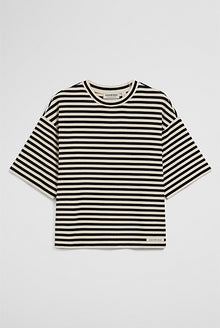 Australian Cotton Blend Stripe Boxy T-Shirt