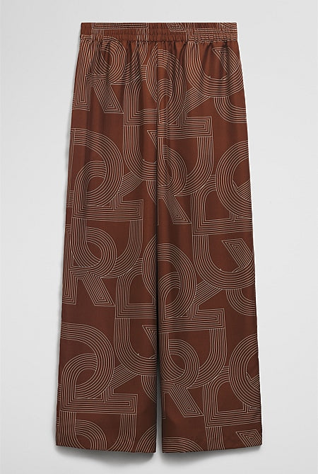 Logo Washable Silk Pant
