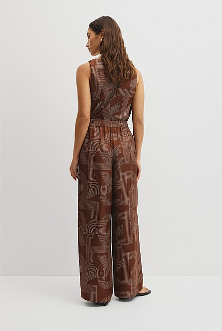 Logo Washable Silk Pant