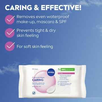 Nivea Gentle Biodegradable Face Cleansing Makeup Wipes 25 pack