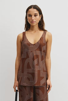Logo Washable Silk Scoop Tank