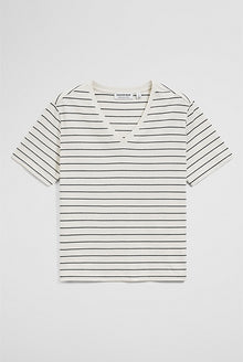 Australian Cotton Stripe V-Neck T-Shirt