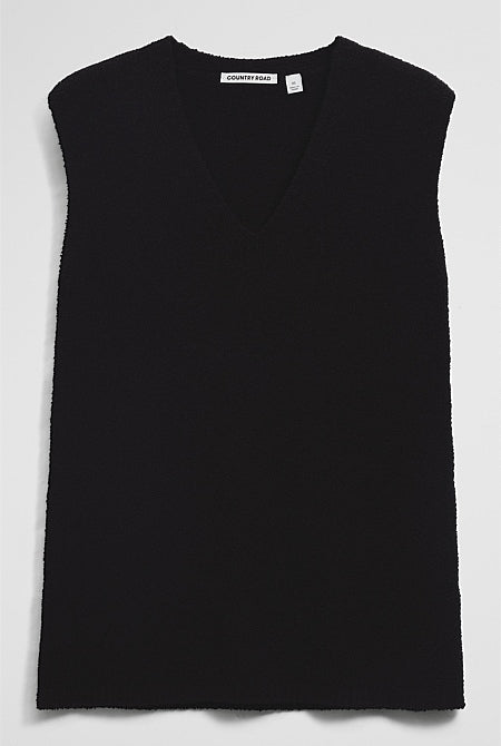 Australian Cotton Blend Compact Boucle Vest