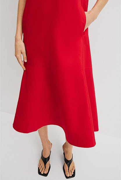 Flare Hem Midi Dress