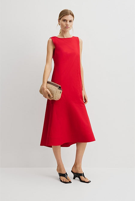 Flare Hem Midi Dress
