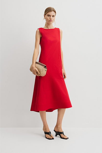 Flare Hem Midi Dress