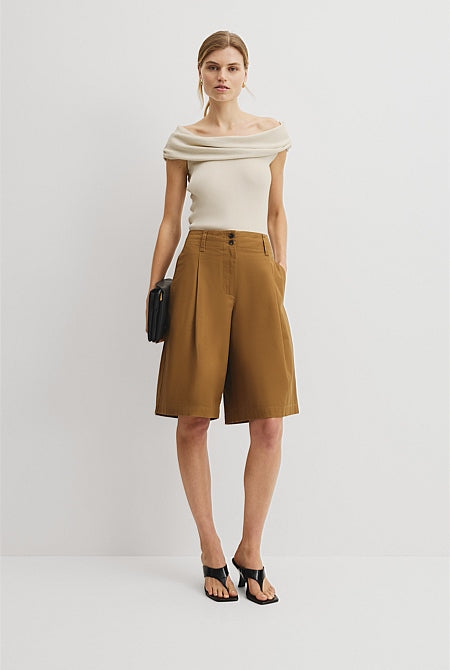 Fold Over Knit Top
