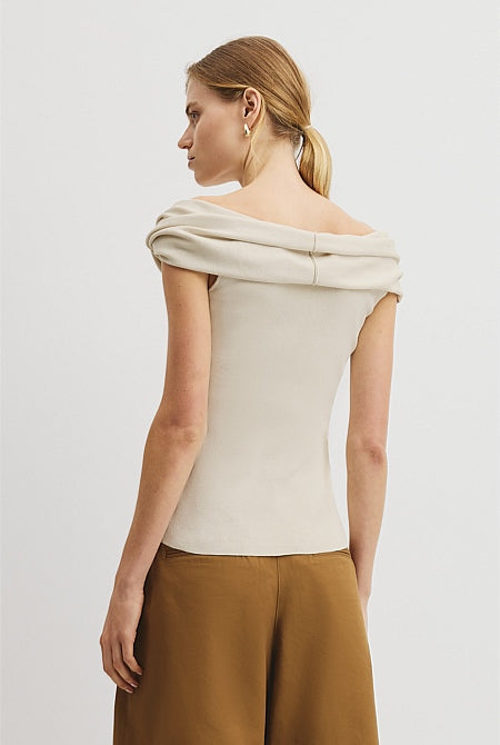 Fold Over Knit Top