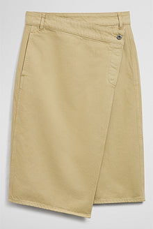 Denim Wrap Midi Skirt