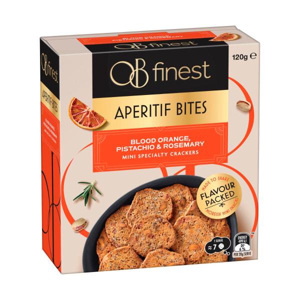 OB FINEST BLOOD ORANGE PISTACHIO & ROSEMARY BITES 120G