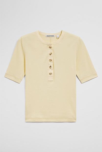 Fine Rib Henley T-Shirt