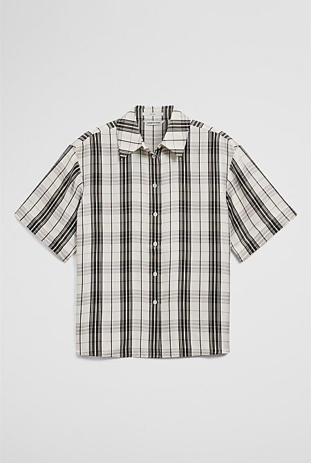 Washable Silk Check Shirt