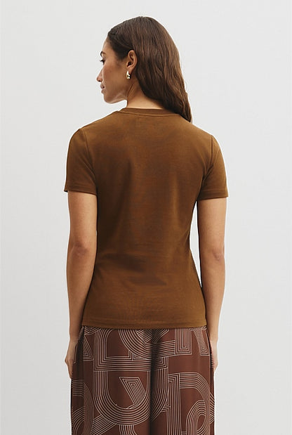 Australian Cotton Blend Fitted T-Shirt
