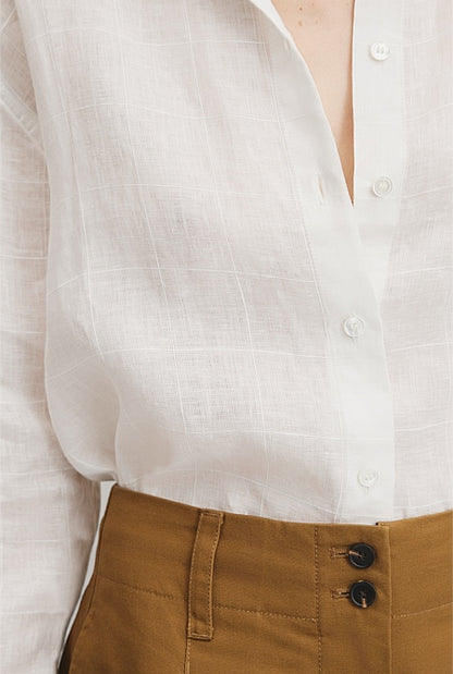 Relaxed Long Sleeve Linen Shirt