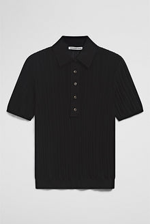 Short Sleeve Rib Knit Polo