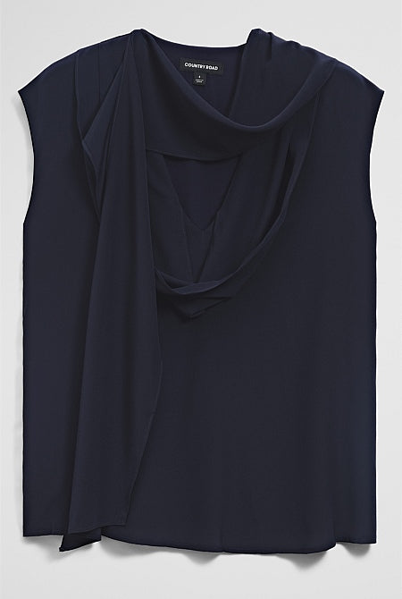 Draped Neck Top