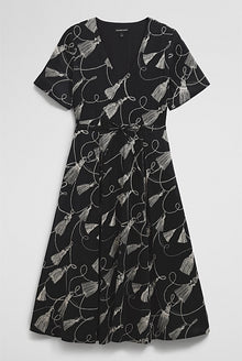 Print Cinched Waist Dress