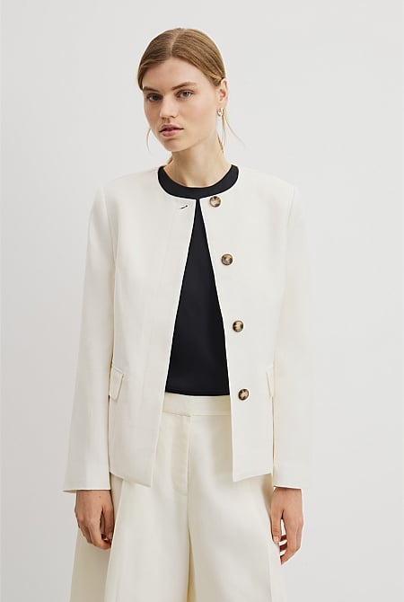 Collarless Jacket