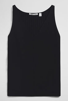 V-Neck Rib Detail Knit Tank