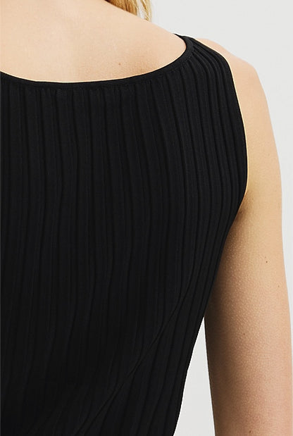 V-Neck Rib Detail Knit Tank