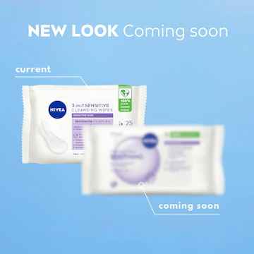 Nivea Sensitive Biodegradable Face Cleansing Makeup Wipes 25 pack