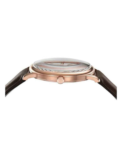 Men's Analogue Watch with Brown Leather Strap