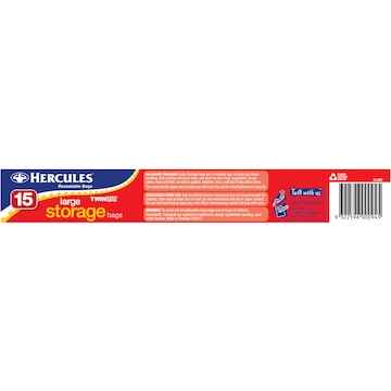 Hercules Resealable Large Storage Bags 15 pack
