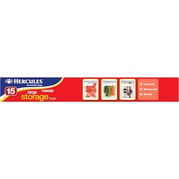 Hercules Resealable Large Storage Bags 15 pack