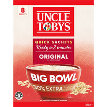 Uncle Tobys Oats Quick Sachets Big Bowl Original Porridge 368g