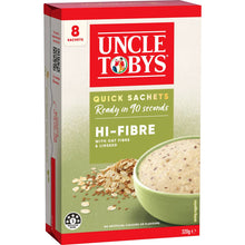 Uncle Tobys Oats Quick Sachets Hi-Fibre Porridge 320g