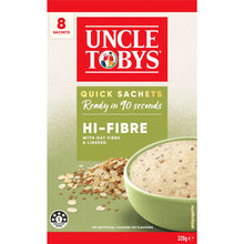 Uncle Tobys Oats Quick Sachets Hi-Fibre Porridge 320g