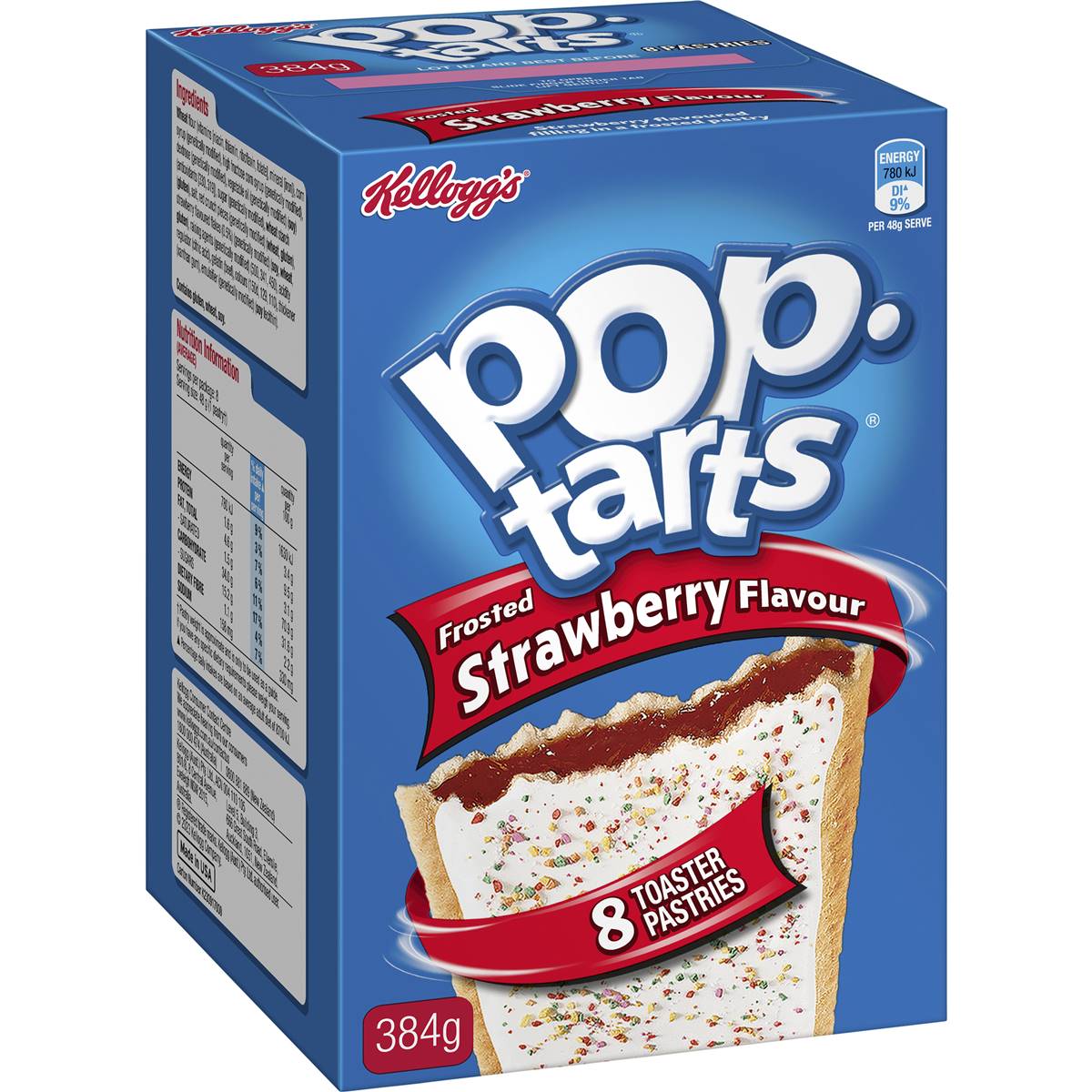 Kellogg's Pop Tarts Frosted Strawberry Toaster Pastries 384g
