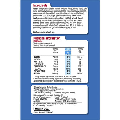 Kellogg's Pop Tarts Frosted Strawberry Toaster Pastries 384g