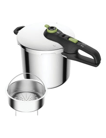 Induction Stainless Steel Pressure Cooker 8L in Silver
