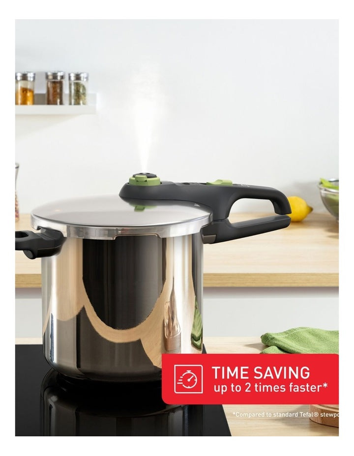 Induction Stainless Steel Pressure Cooker 8L in Silver