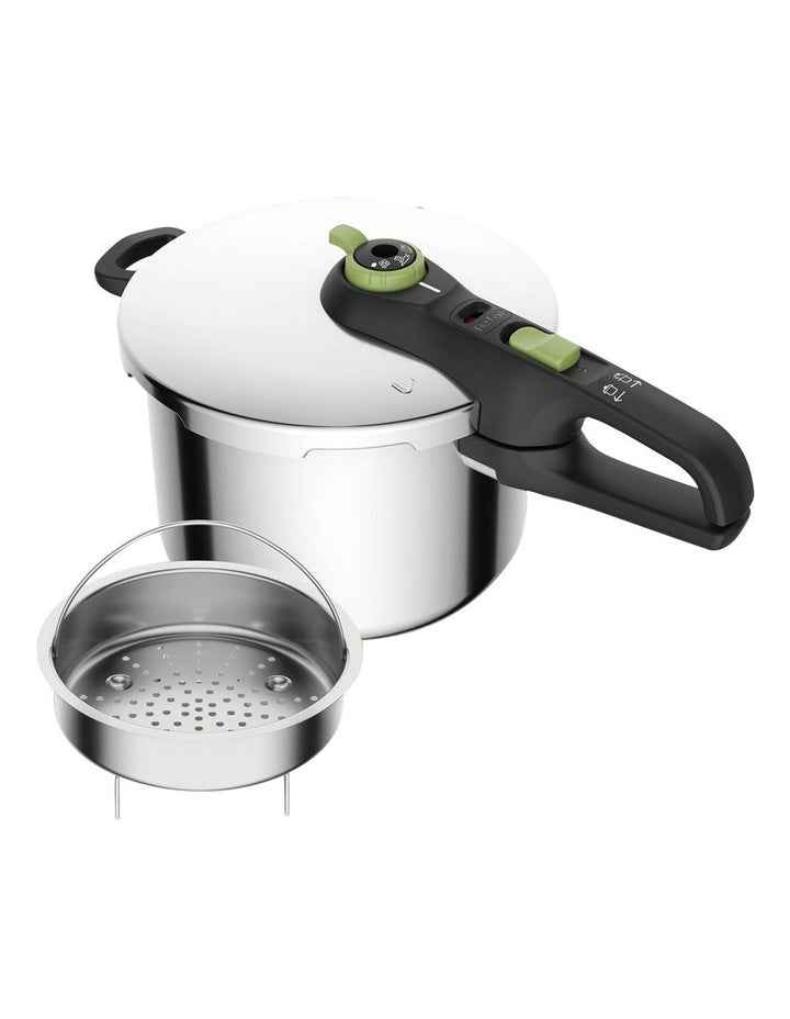 Induction Stainless Steel Pressure Cooker 6L in Silver