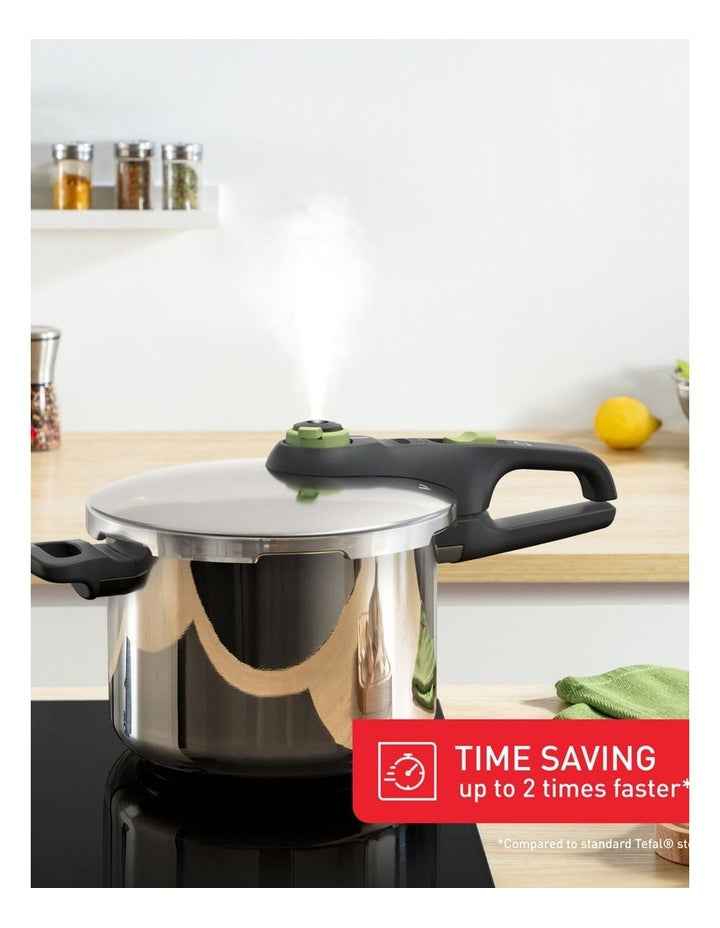 Induction Stainless Steel Pressure Cooker 6L in Silver