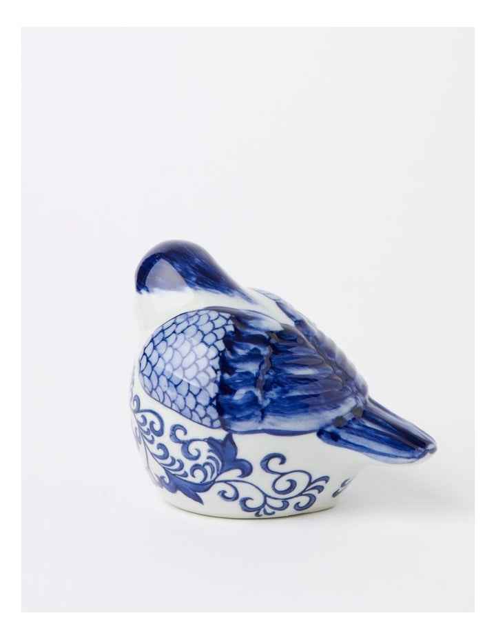 Hand Painted Porcelain Bird Sculpture 29x11cm in Blue