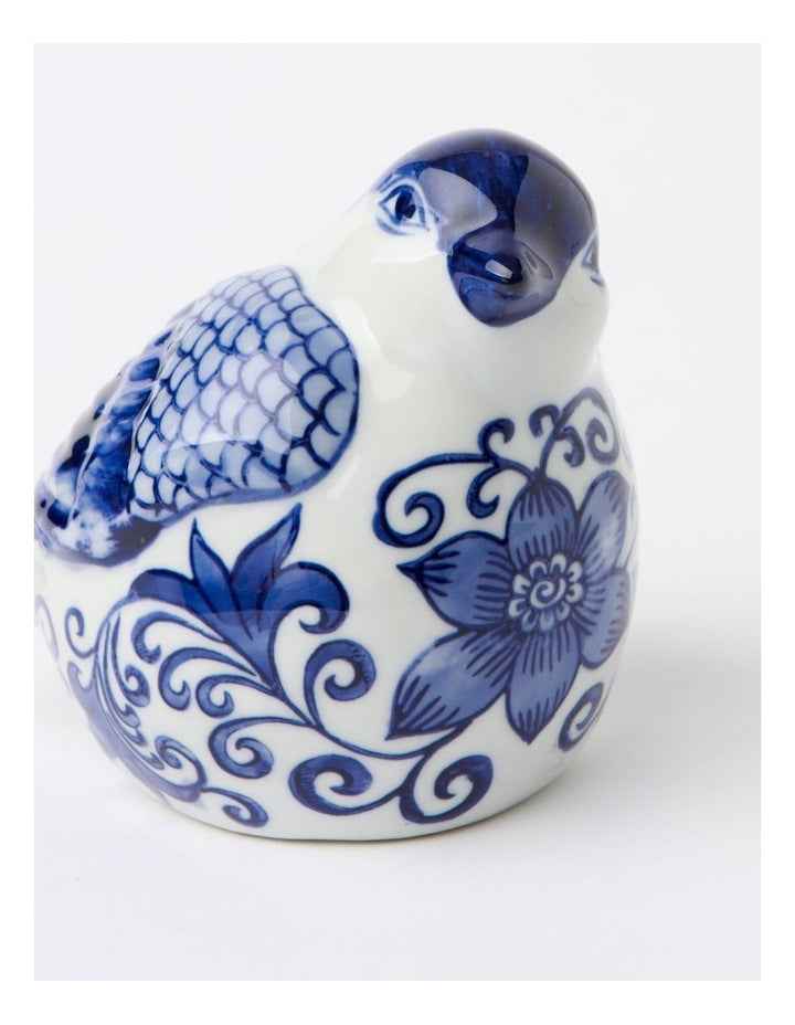 Hand Painted Porcelain Bird Sculpture 29x11cm in Blue