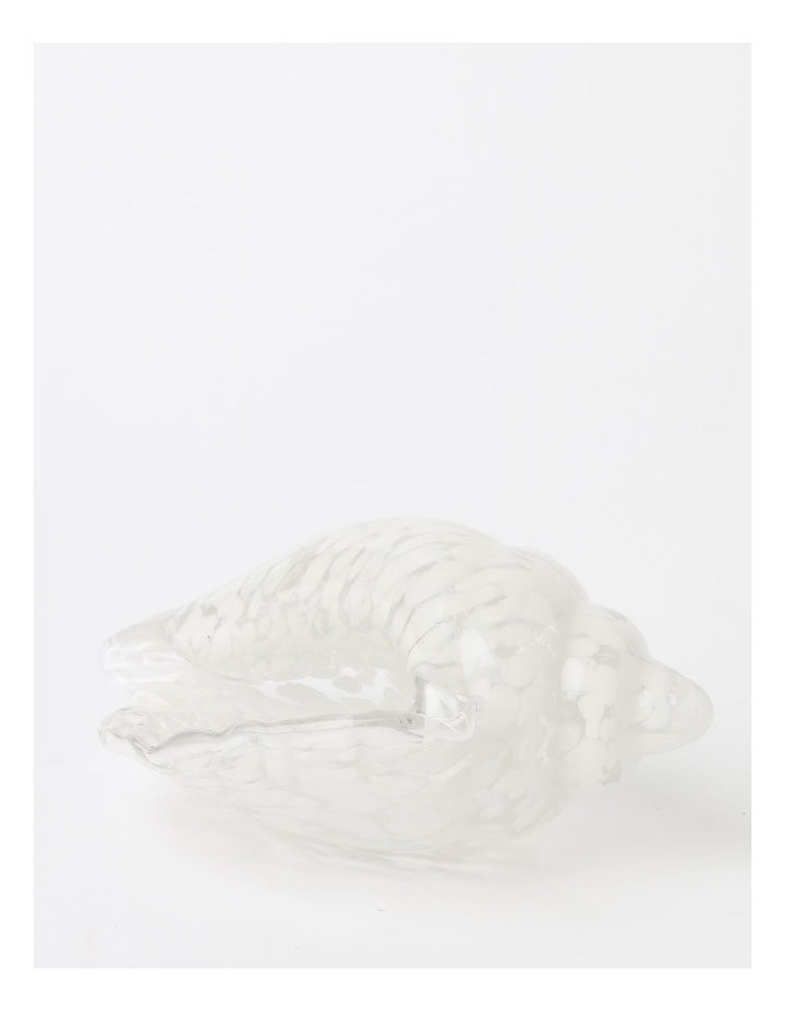 Trinidad Glass Conch Shell Sculpture 13cm in White