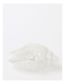 Trinidad Glass Conch Shell Sculpture 13cm in White
