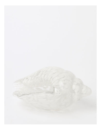 Trinidad Glass Conch Shell Sculpture 13cm in White