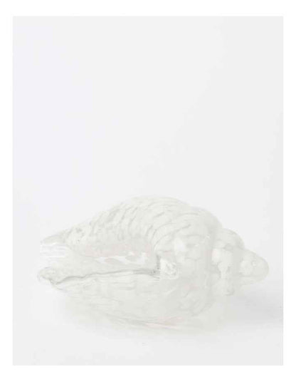 Trinidad Glass Conch Shell Sculpture 13cm in White